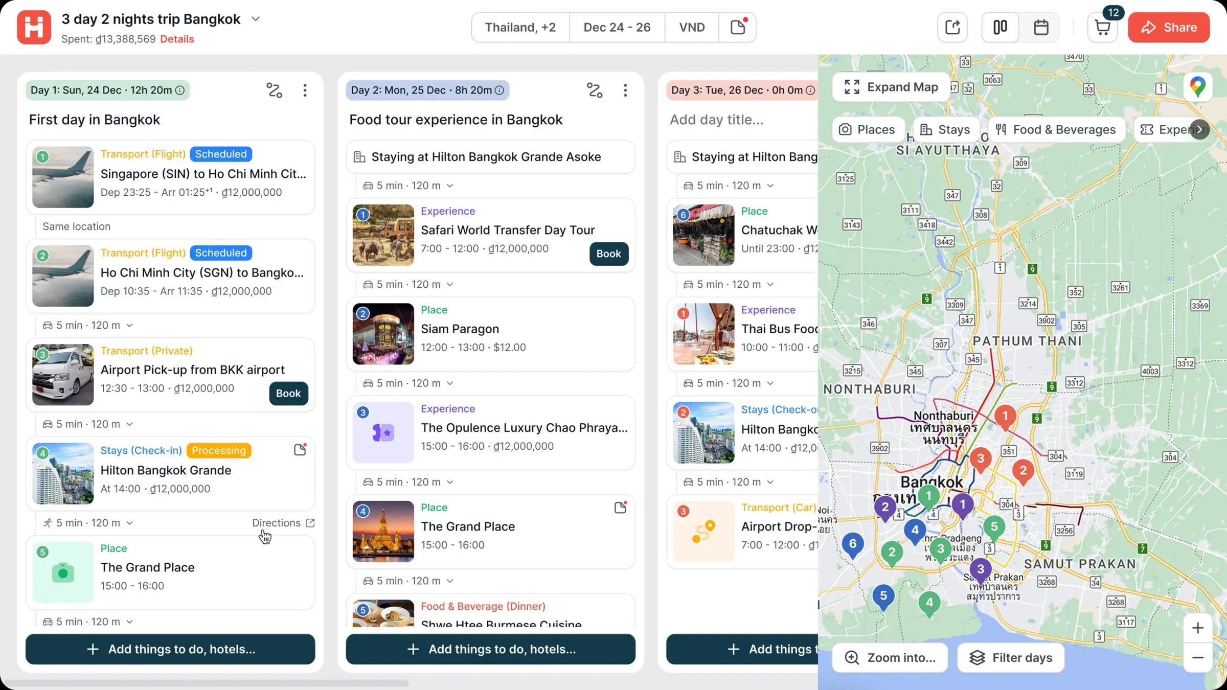 Holicay - How it works - planning